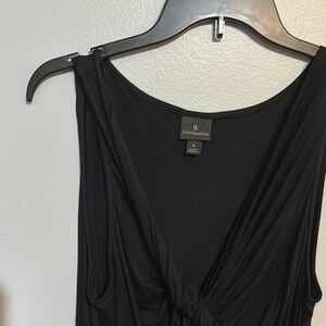 Worthington Elegant Black Knot-Front Top